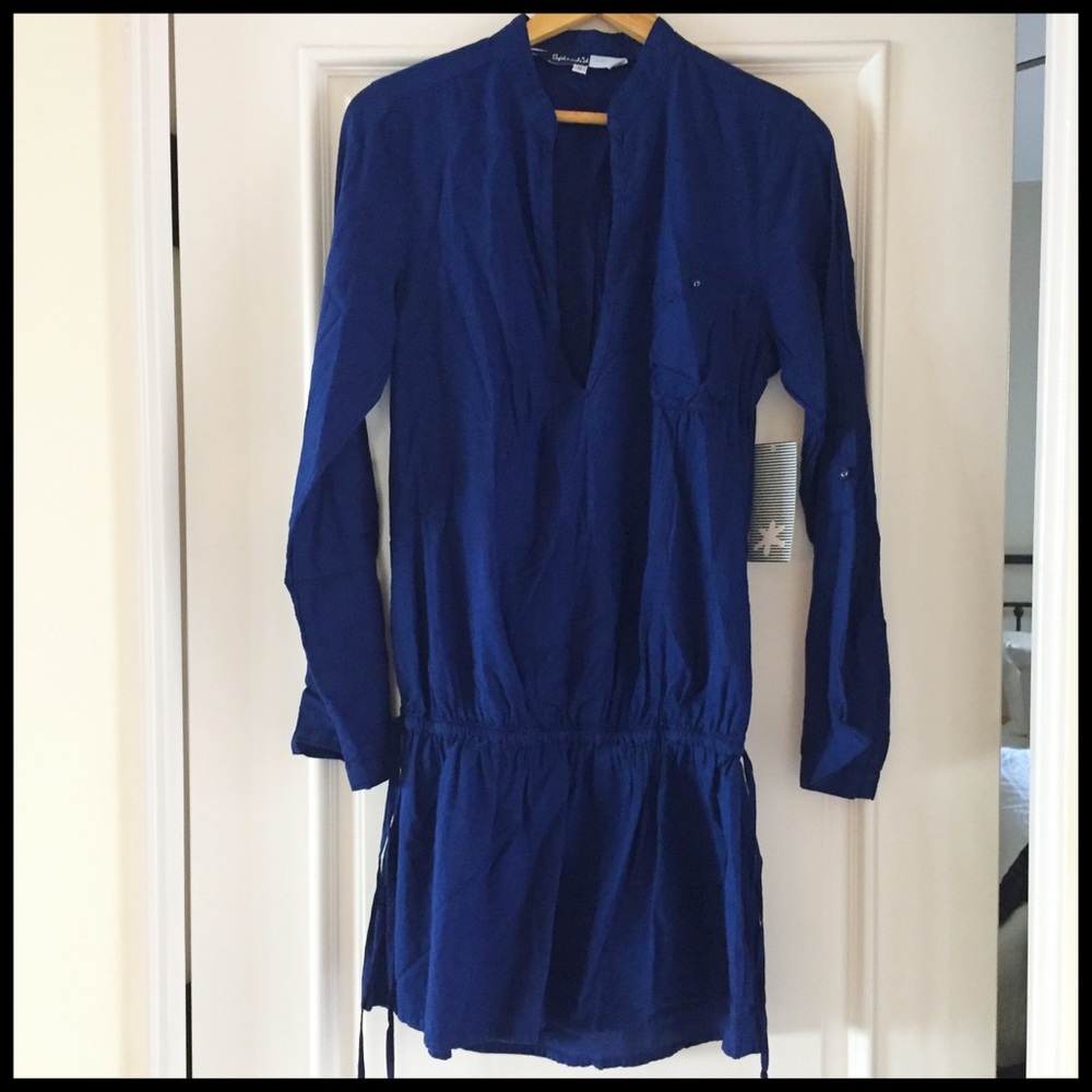 SPLENDID Swim Royal Blue 100% Cotton Coverup! ☀️ - Picture 6 of 16